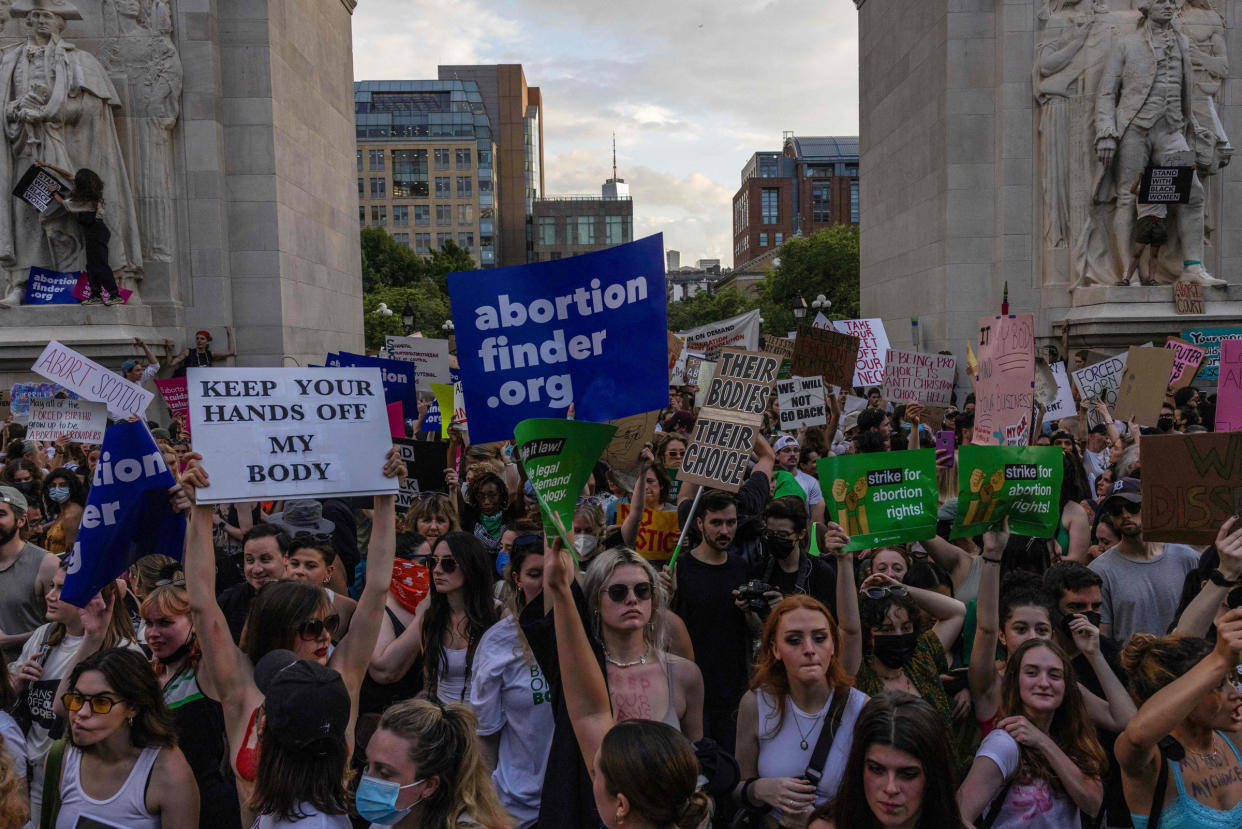 Abortion rights activist march in New York