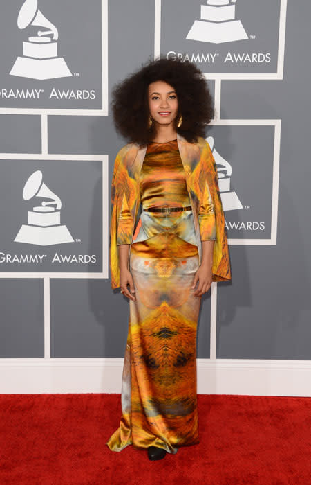 Musician Esperanza Spalding arrives at the 55th Annual GRAMMY Awards at Staples Center on February 10, 2013 in Los Angeles, California. (Photo by Jason Merritt/Getty Images)