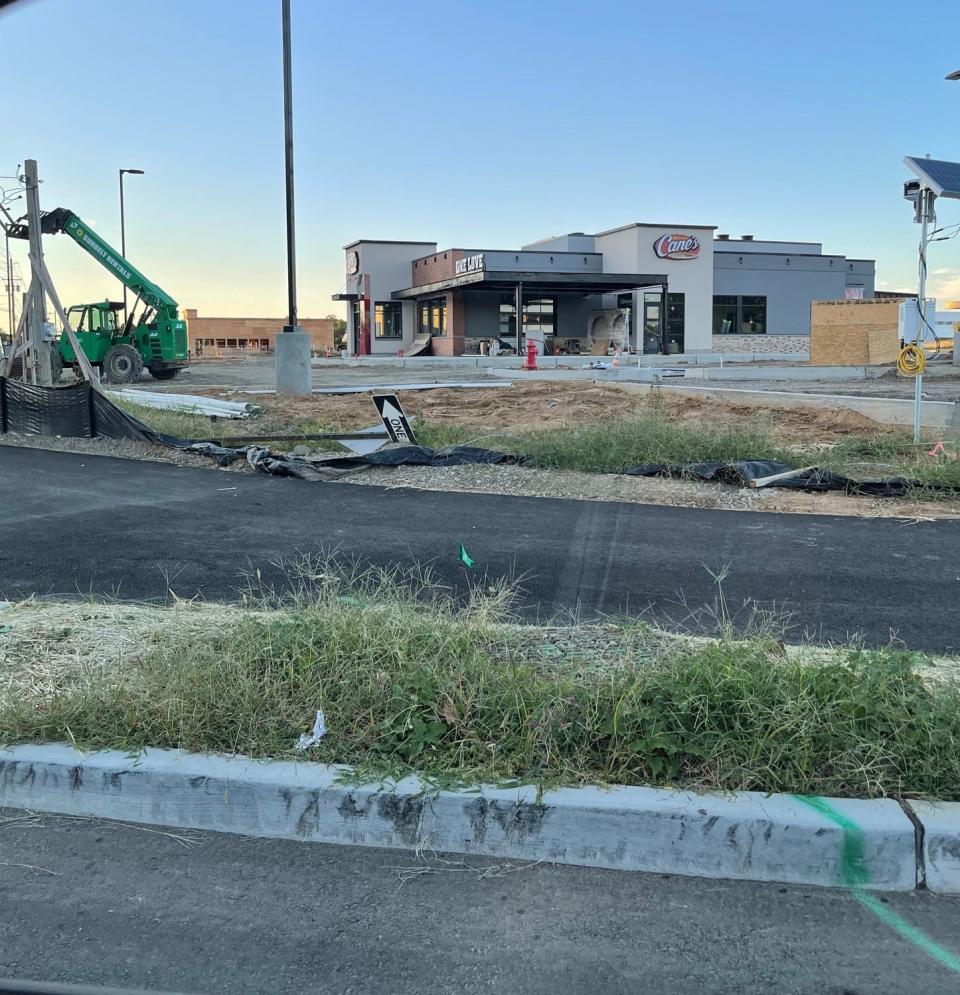 Raising Cane's is rising at the corner of Bromley Boulevard and Route 541 in Burlington Township. Panera Bread and Freddy’s Frozen Custard & Steakburgers and other shops are coming to the former site of the Burlington Center Mall. Several large warehouses are being built at the location.