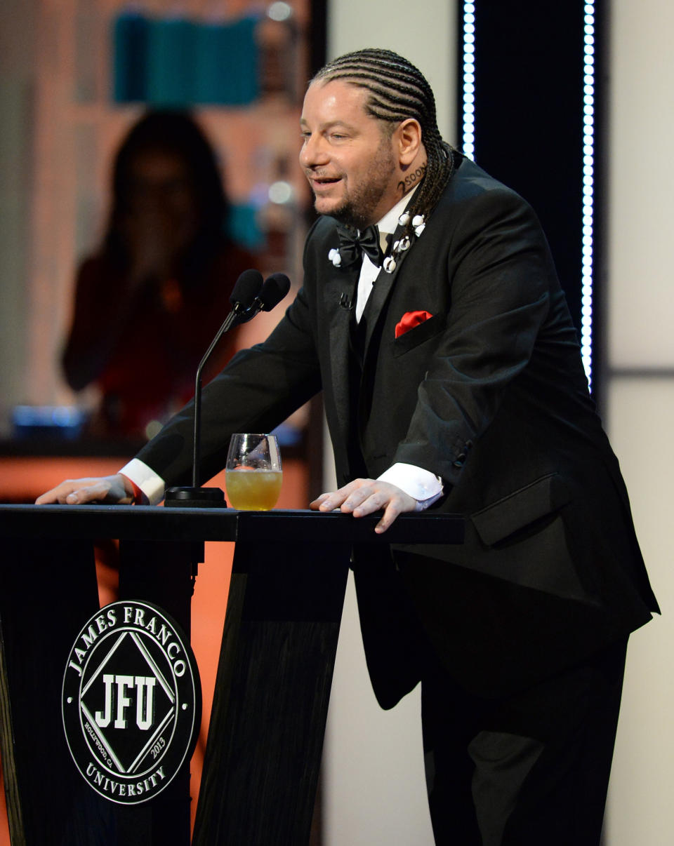 CULVER CITY, CA - AUGUST 25:  Comedian Jeffrey Ross speaks onstage during The Comedy Central Roast of James Franco at Culver Studios on August 25, 2013 in Culver City, California. The Comedy Central Roast Of James Franco will air on September 2 at 10:00 p.m. ET/PT.  (Photo by Jason Merritt/Getty Images for Comedy Central)