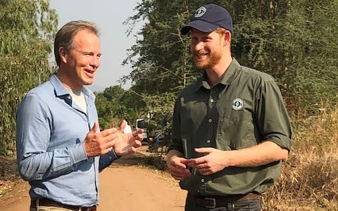 Tom Bradby for ITV with The Duke of Sussex in South Africa - Credit: ITV&nbsp;