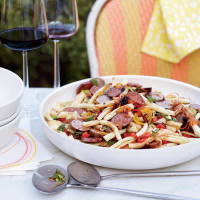 Pasta Salad with Grilled Sausages and Peppers