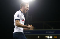 Football Soccer - Norwich City v Tottenham Hotspur - Barclays Premier League - Carrow Road - 2/2/16 Tottenham's Harry Kane celebrates scoring their second goal Action Images via Reuters / Paul Childs Livepic EDITORIAL USE ONLY. No use with unauthorized audio, video, data, fixture lists, club/league logos or "live" services. Online in-match use limited to 45 images, no video emulation. No use in betting, games or single club/league/player publications. Please contact your account representative for further details.