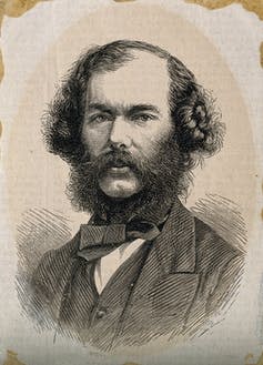 <span class="caption">Eliot’s lover, George Henry Lewes (Woodcut by S. T., 1878, after Elliott & Fry).</span> <span class="attribution"><span class="source">Wellcome Collection.</span>, <a class="link " href="http://creativecommons.org/licenses/by-nc-sa/4.0/" rel="nofollow noopener" target="_blank" data-ylk="slk:CC BY-NC-SA;elm:context_link;itc:0;sec:content-canvas">CC BY-NC-SA</a></span>