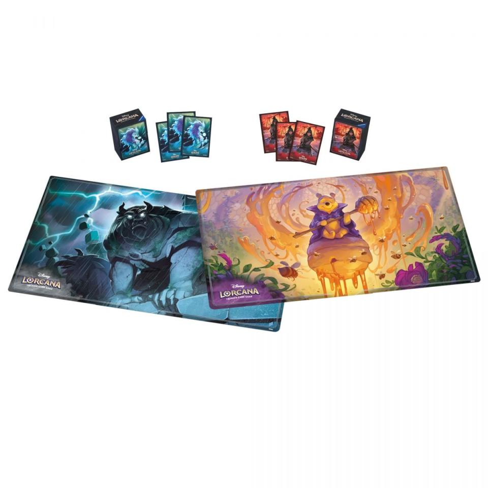 Disney Lorcana: rise of the floodborn playmats, deck boxes, and card sleeves