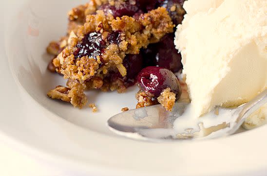 <strong>Get the <a href="http://www.browneyedbaker.com/cherry-crisp-recipe/" target="_blank" rel="noopener noreferrer">cherry crisp recipe</a> from Brown Eyed Baker.</strong>