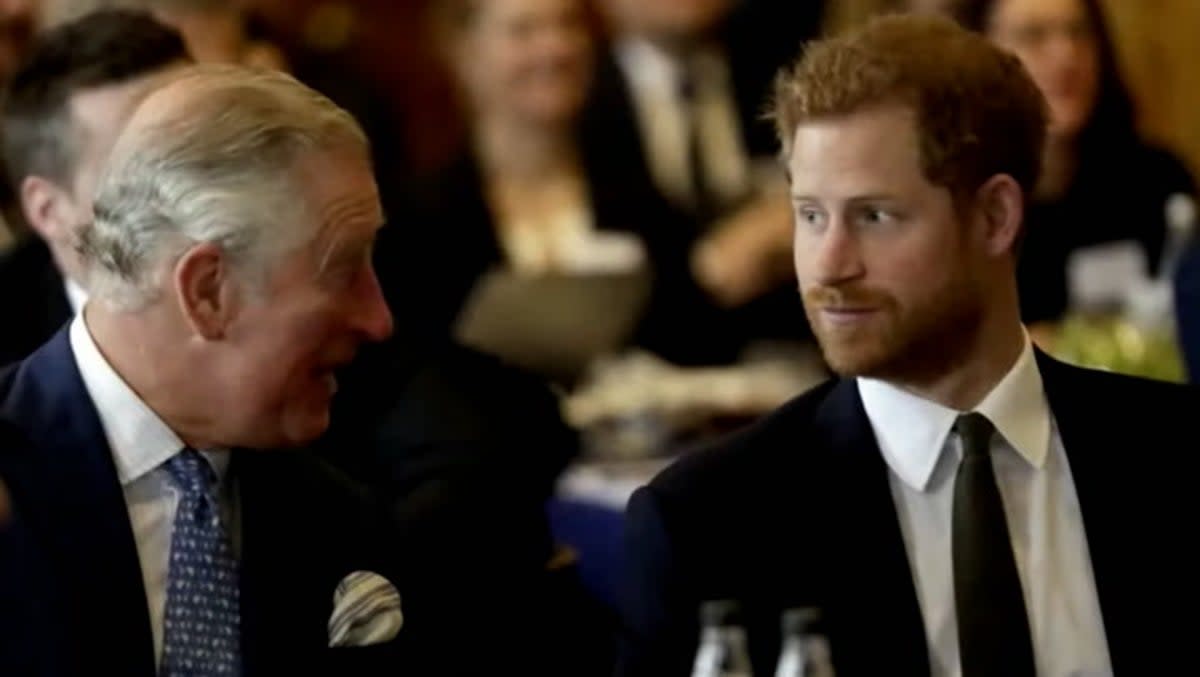 Prince Harry dashed home from the States to see his father (Getty)