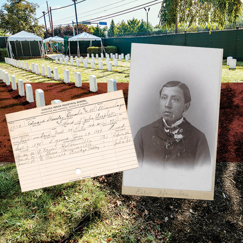 The Winnebago Tribe of Nebraska is suing the U.S. Army to repatriate the remains of Winnebago citizens Edward Hensley, pictured above, and Samuel Gilbert from the cemetery at the former Carlisle Indian School. (Photo: Native American Rights Fund)