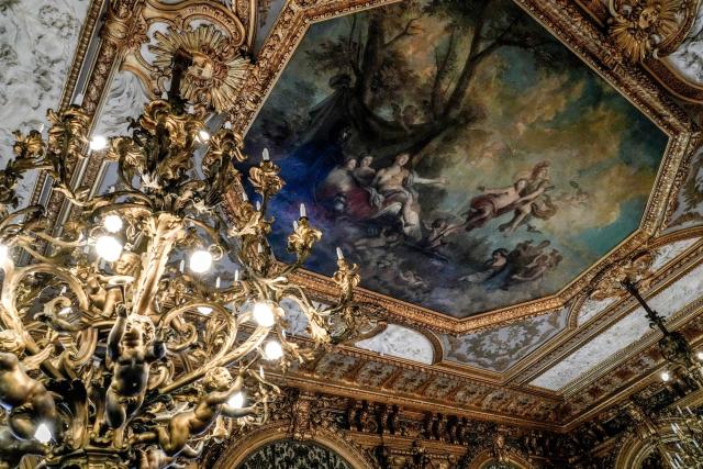 Julian Fellowes was moved to have authentic gilded setting for his new series. Look no further than the ceiling of Marble House Gold Room where the press conference was held.