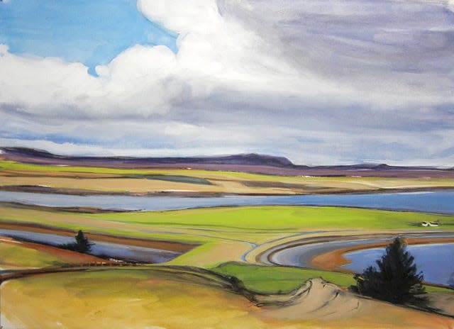 Ard Roag, Two Shores a painting by artist Sherry Palmer
