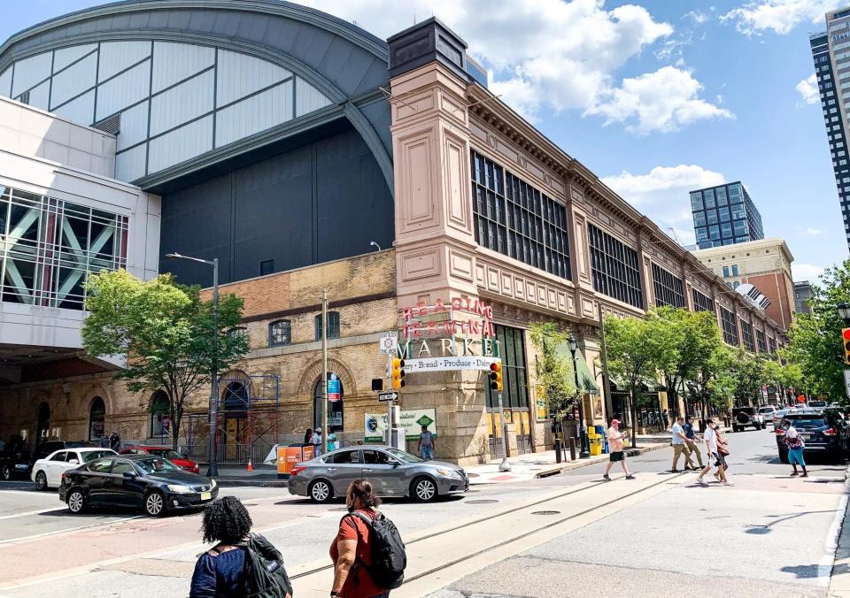 A street view of the Reading Terminal Market in Center City, Philadelphia.