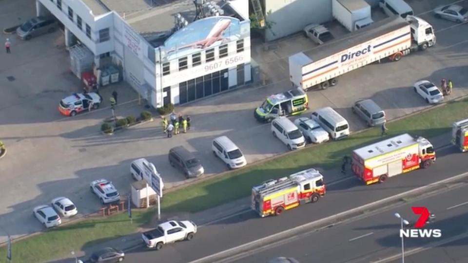 Ten people, including six children, were taken to hospital. Picture: 7NEWS