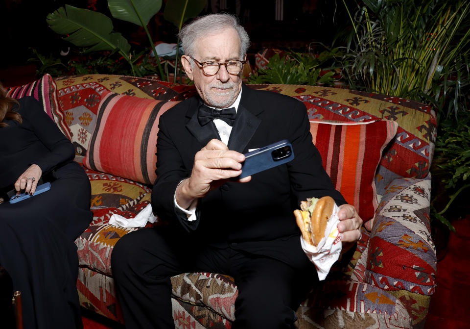 BEVERLY HILLS, CALIFORNIA - MARCH 10: EXCLUSIVE ACCESS, SPECIAL RATES APPLY. Steven Spielberg attends the 2024 Vanity Fair Oscar Party Hosted By Radhika Jones at Wallis Annenberg Center for the Performing Arts on March 10, 2024 in Beverly Hills, California. (Photo by Stefanie Keenan/VF24/WireImage for Vanity Fair )