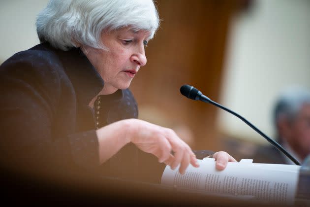 Treasury Secretary Janet Yellen, who chairs the Financial Stability Oversight Council, said she would use the committee, created as part of the post-Recession Dodd-Frank reforms, to guide her climate policy. (Photo: AL DRAGO via Getty Images)