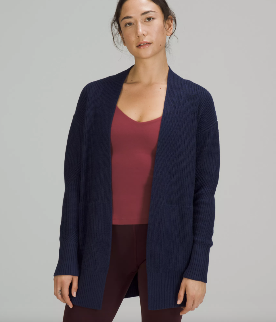 Lululemon Cashlu Sweater Wrap in Night Sea - $109 at Lululemon