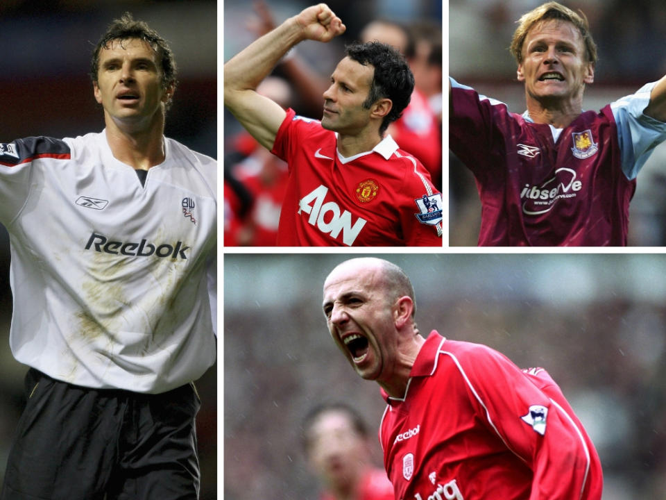 (Clockwise, l-r) Gary Speed, Ryan Giggs, Teddy Sheringham, Gary McAlister