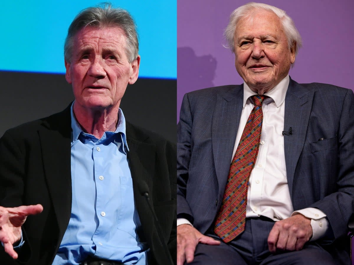 Michael Palin (left) and David Attenborough (right) talked about ‘snails the size of steaks’ in Nigeria (Getty Images)
