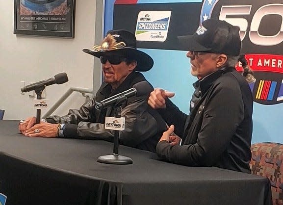 Richard and Kyle Petty were on hand Wednesday for the tribute to the family's 75th year at Daytona.