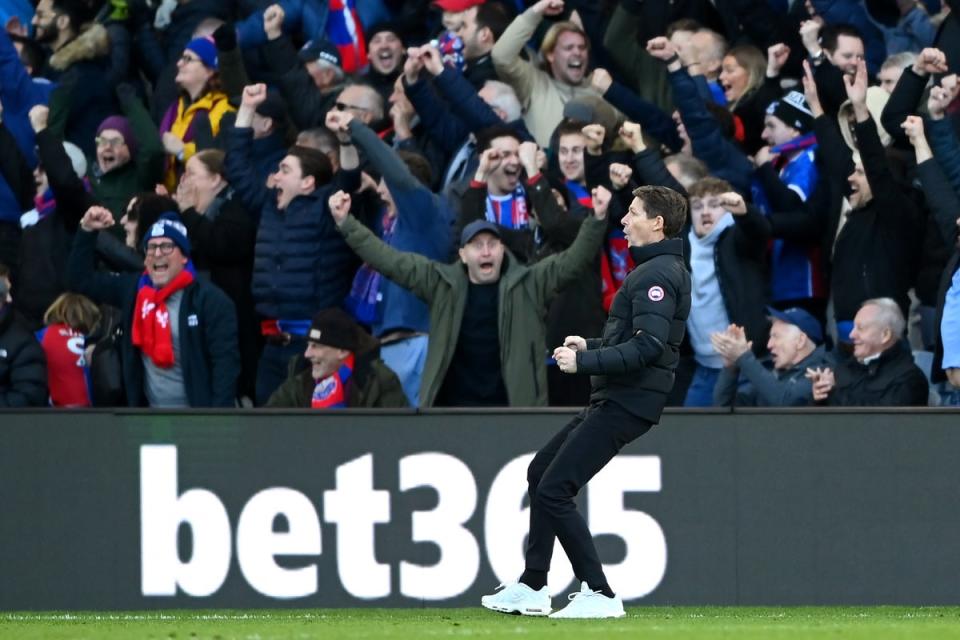 Lift off: Glasner saw his side win on his first game as Crystal Palace manager (Getty Images)