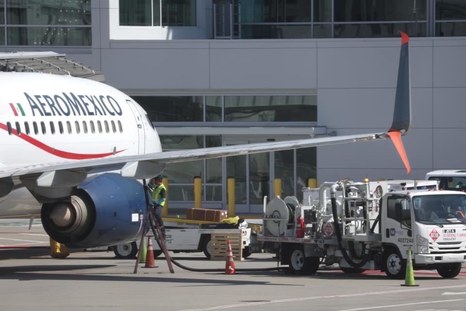 Aeromexico plane at San Francisco International Airport.