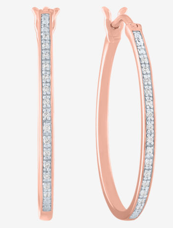 Genuine-Diamond-14K-Rose-Gold-Over-Silver-Sterling-Silver-25mm-Hoop-Earrings