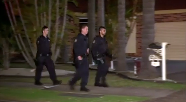 Police are searching for the suspected gunman after the late-night attack. Source: 7 News