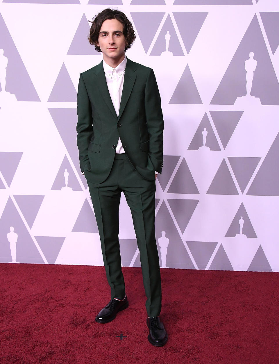 Timoth&eacute;e Chalamet arrives at the 90th Annual Academy Awards Nominee Luncheon. (Photo: Steve Granitz via Getty Images)