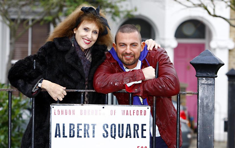 Anita Dobson and Robin Windsor on the set of EastEnders, November 2011