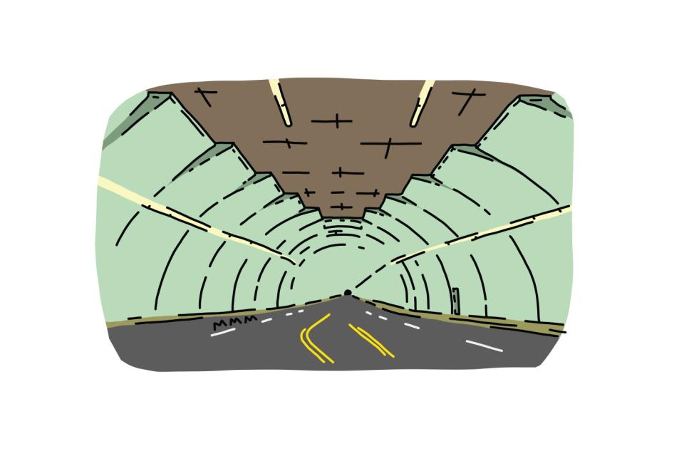 Illustration of the 2nd Street tunnel in DTLA.