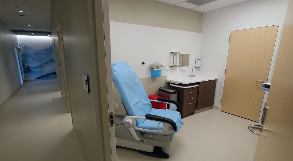 An exam room at St. Michael Medical Center's Medical Pavilion. Staff at the hospital said an outage connected to a ransomware attack this fall meant that lab results were delayed and that patient advance directives and next-of-kin contact information were unavailable.