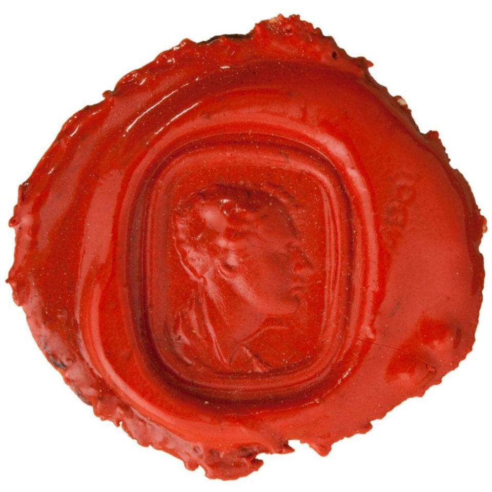 A wax impression on paper of Lord Byron (1788-1824) made by an intaglio ring -  © National Portrait Gallery, London