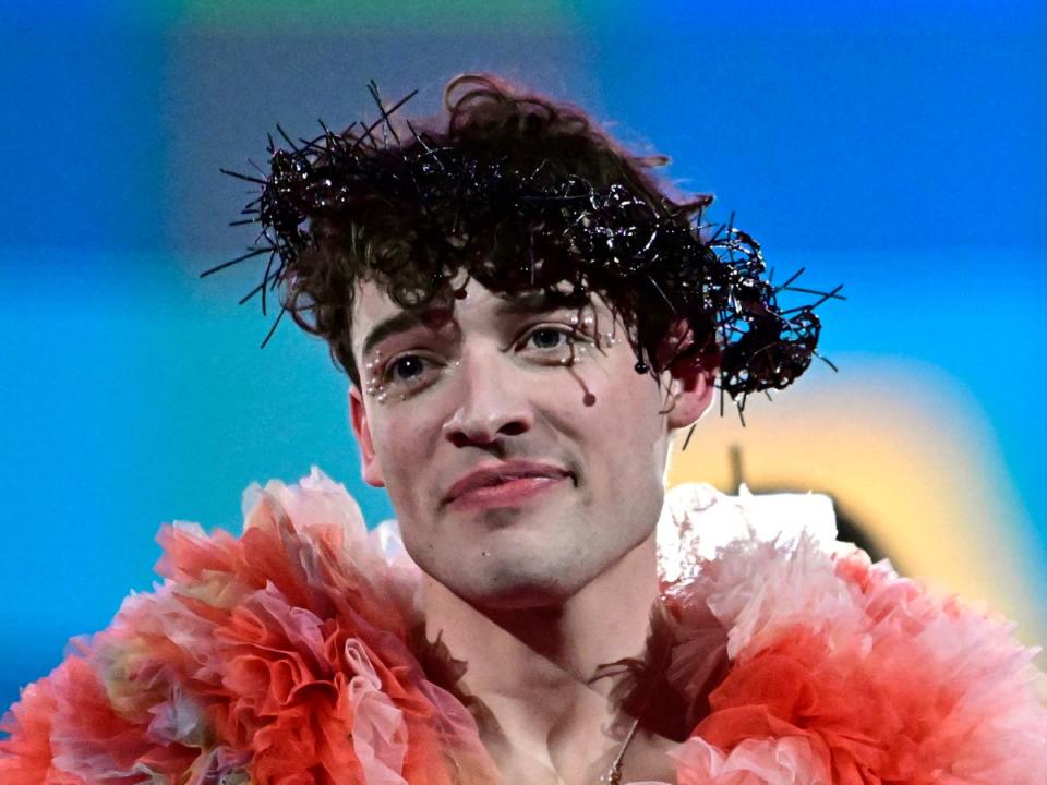 Nemo onstage at the Eurovision Song Contest final (AFP via Getty Images)