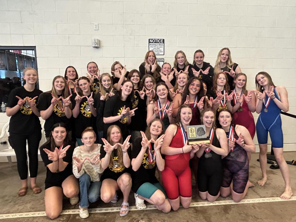 Wasatch High School’s girls swimming team won the Region 7 championship. | Provided by Wasatch