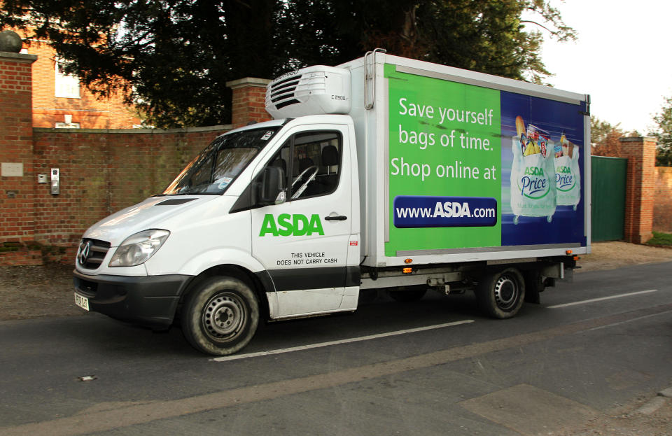 A view of an ASDA delivery van in Much Hadham, Hertfordshire. 