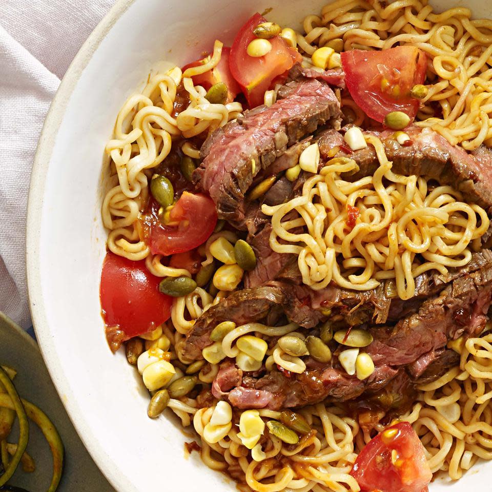 Chipotle-Sesame Noodles with Steak
