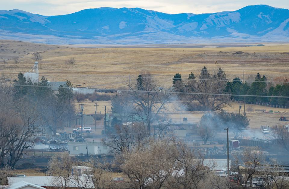 A wind driven fire burned through the Gibson Flats community south of Great Falls in the early morning hours of Dec. 1.