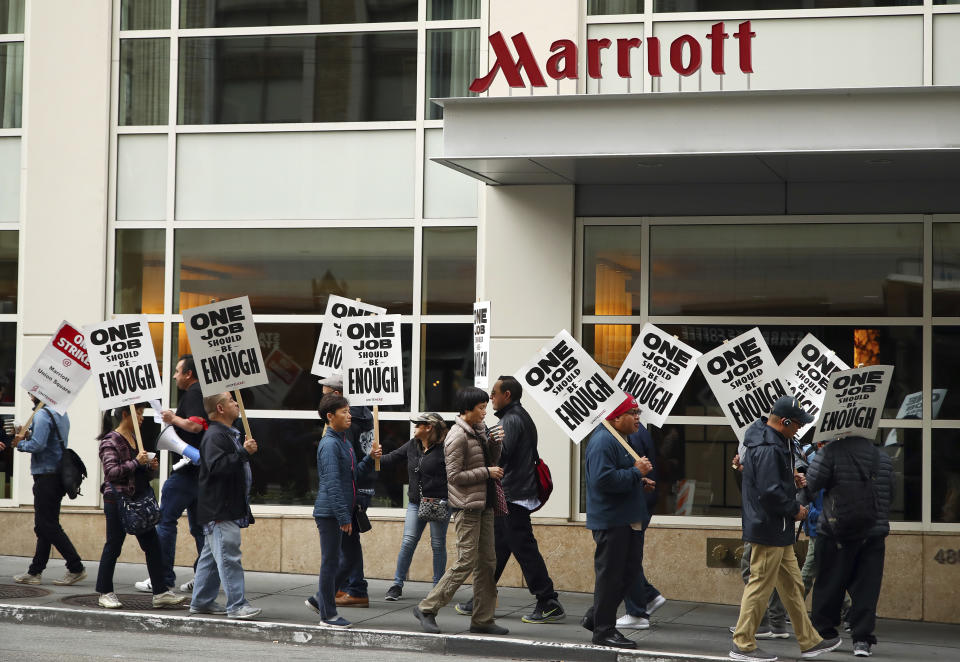 Every team to visit Boston this postseason has made a choice on whether or not to cross the picket line. That now includes the Dodgers. (AP Photo)