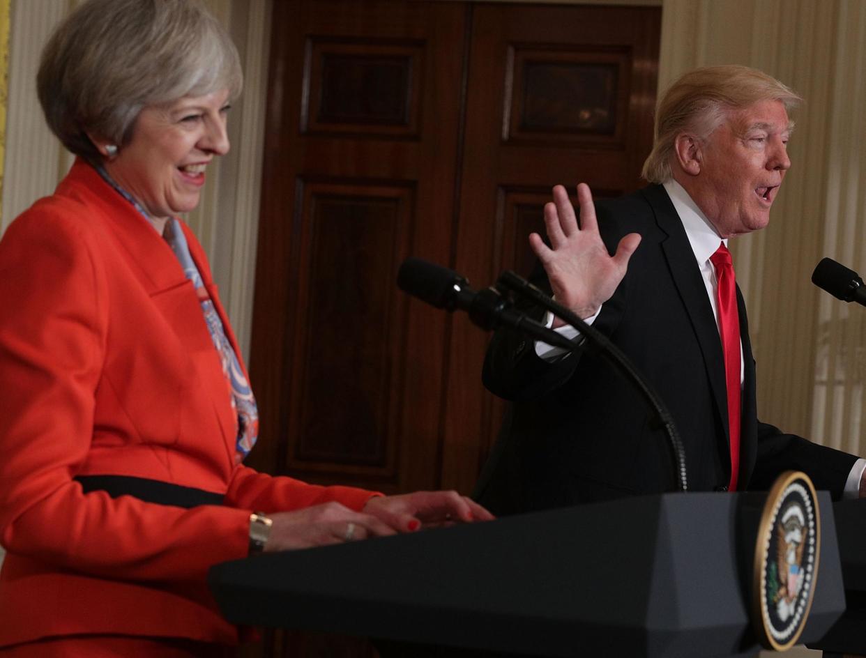 British Prime Minister Theresa May and US President Donald Trump during Ms May's visit to the United States in January 2017: Getty Images