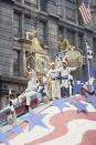 <p>William Shatner and soapbox derby members on a float at the 1968 parade.</p>