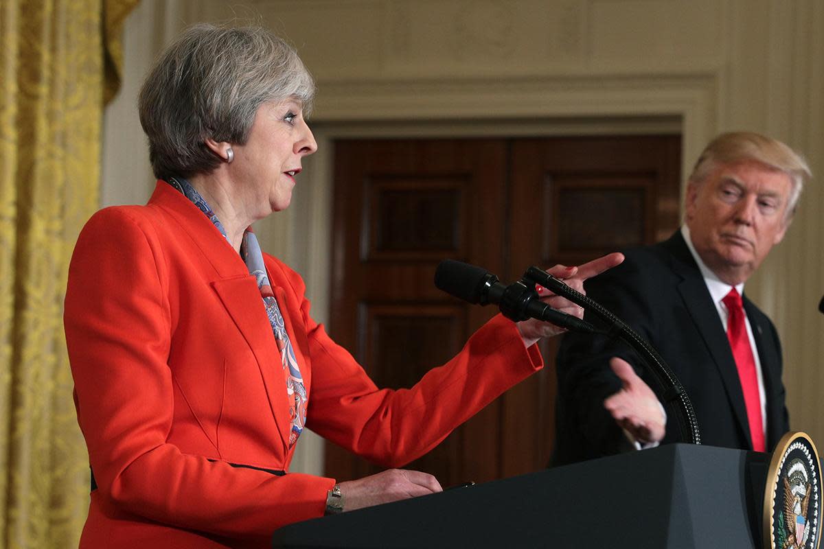 Theresa May had an uneasy relationship with Donald Trump (Reuters)