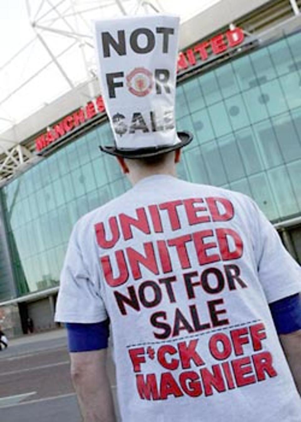 Sold down the river: One fan's T-shirt leaves absolutely nothing to the imagination.<br></br> Â© PA: 