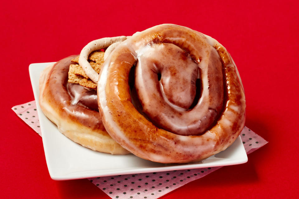 Krispy Kreme is now offering cinnamon rolls in two varieties: Original Glazed Cinnamon Roll and Cinnamon Toast Crunch Cinnamon Roll. (Krispy Kreme)