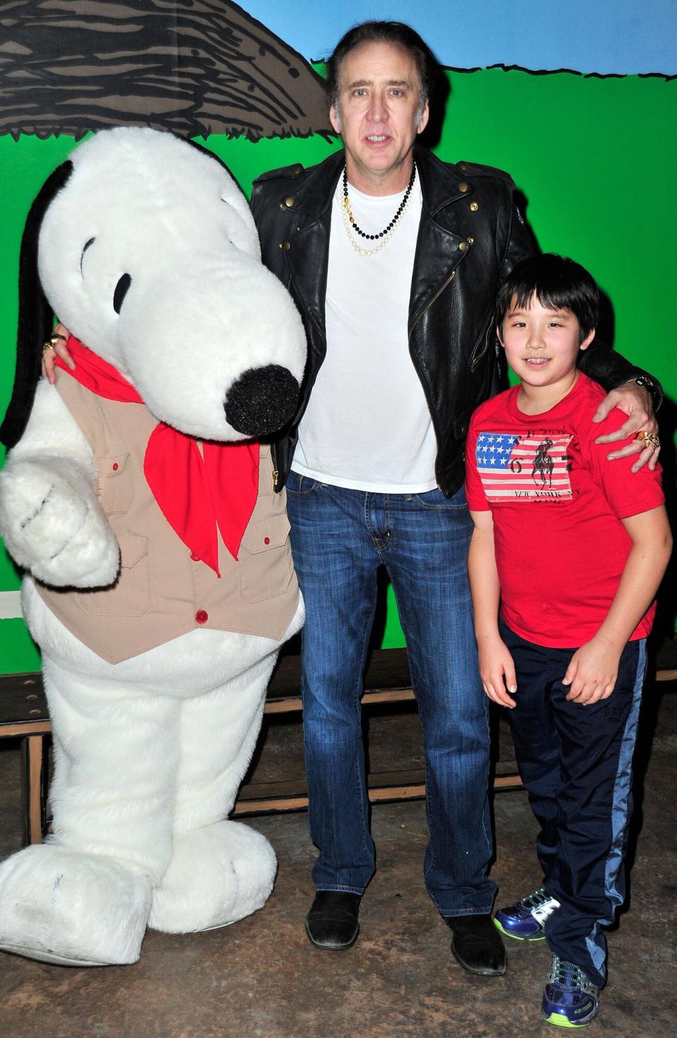 Nicolas Cage and son Kal-El Cage visit Knott's Berry Farm on September 12, 2015 in Buena Park, California