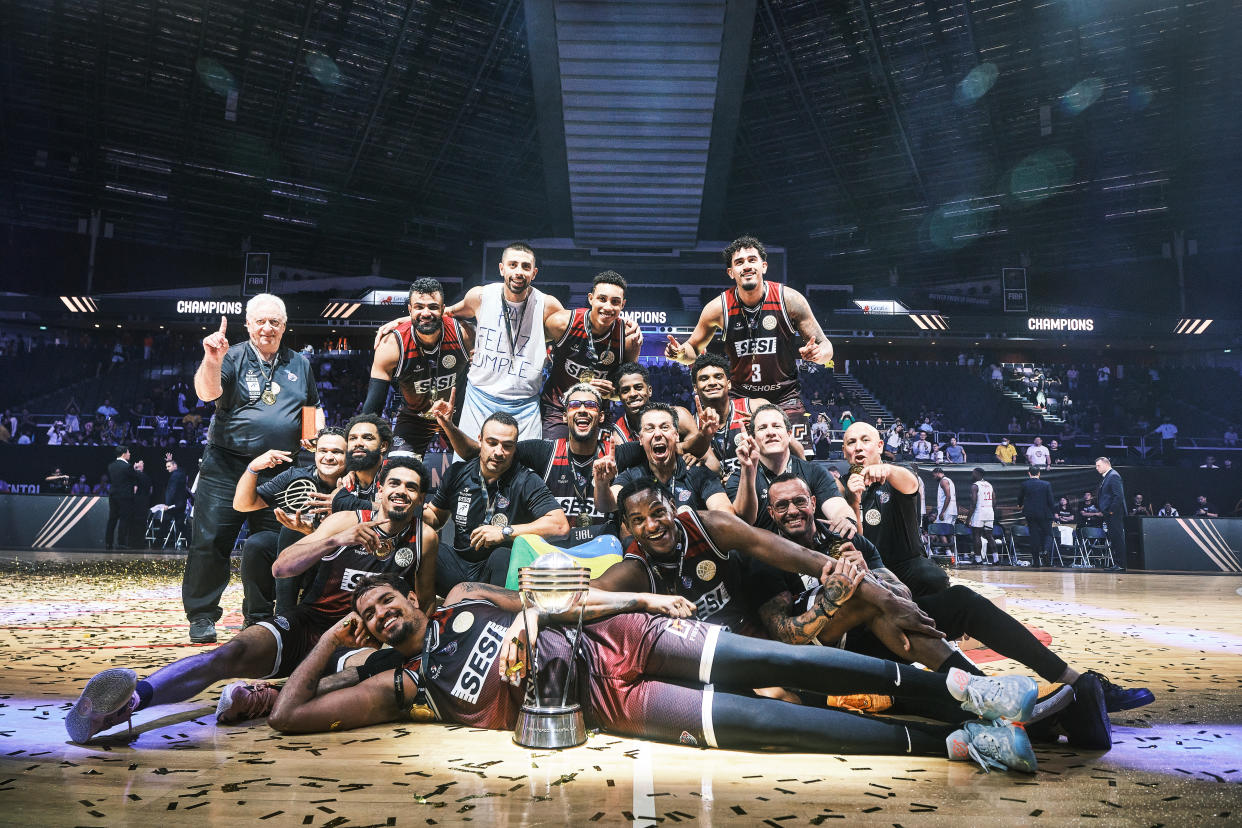 Brazil's Sesi Franca win the 33rd edition of the FIBA Intercontinental Cup at the Singapore Indoor Stadium. (PHOTO: FIBA)