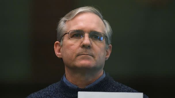 PHOTO: Paul Whelan, a former US marine accused of espionage and arrested in Russia in December 2018, stands inside a defendants' cage as he waits to hear his verdict in Moscow, June 15, 2020. (Kirill Kudryavtsev/AFP via Getty Images)