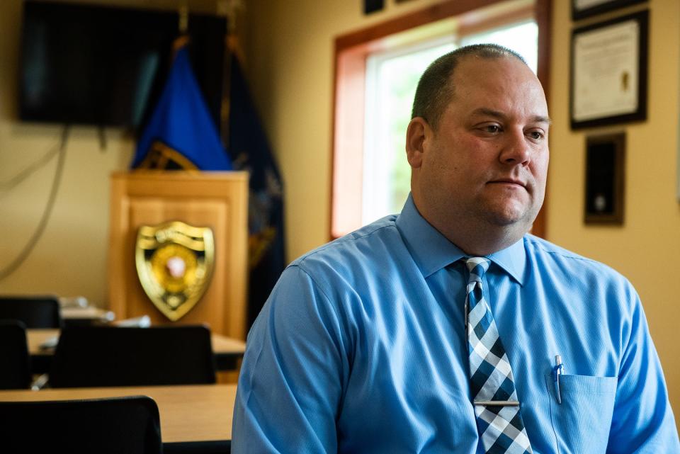 Det. Erik Thiele, an instructor for the Saugerties Police Department bike patrol, talks about training officers at the Saugerties Police Department in Saugerties, NY on Tuesday, June 8, 2021.