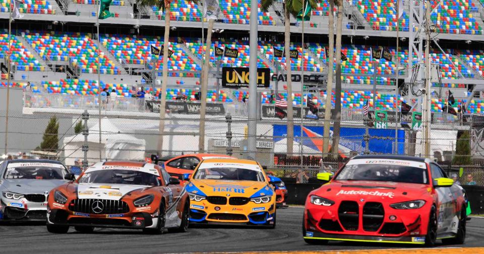 GSX cars work the road course during Sunday's VP Challenge race at Daytona.