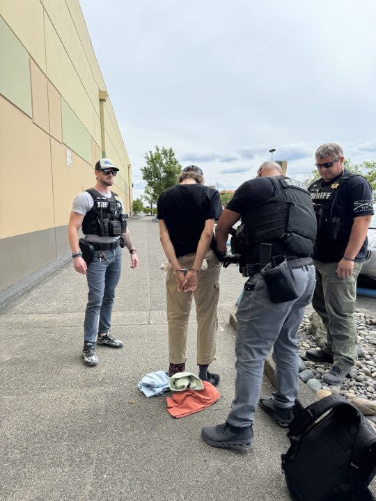 Multiple people were arrested in a retail theft mission at a Vancouver Fred Meyer on June 14, 2024. (Courtesy: Clark Co. Sheriff's Office)