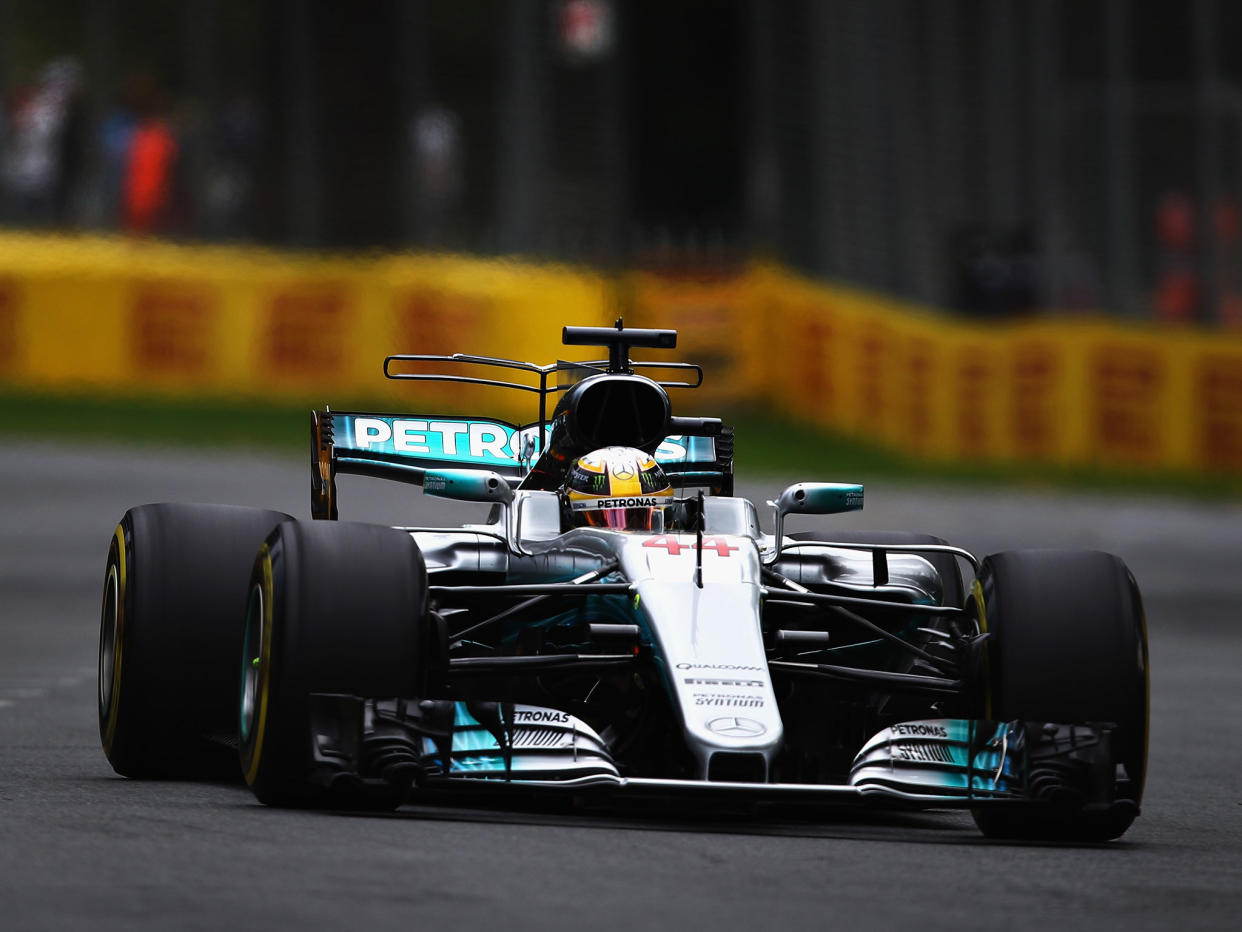 Lewis Hamilton was fastest in the first two practice sessions of the year in Melbourne: Getty