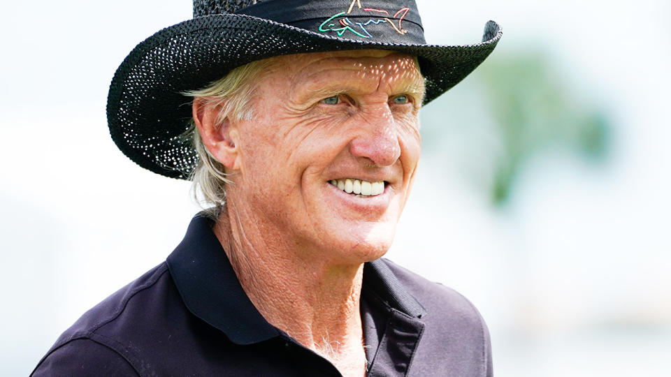 Greg Norman, pictured here in action at the Honda Classic Pro-Am in 2019.